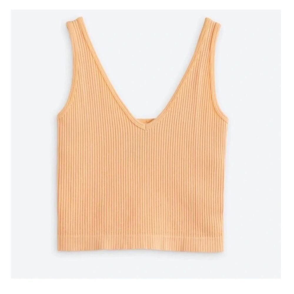 NWT Free People Rib Brami Crop Tank Coral Size L/XL